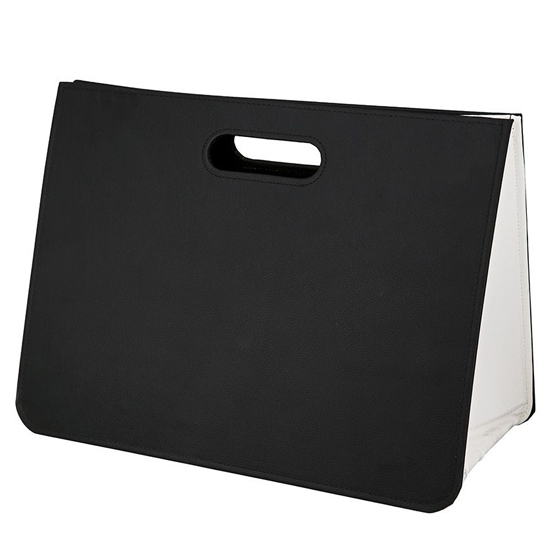 Brooklyn Synthetic Leather Magazine Rack In Black And White