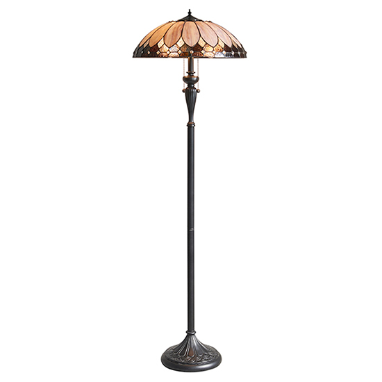 Brooklyn Tiffany Glass Floor Lamp In Dark Bronze