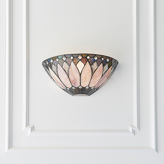 Brooklyn Tiffany Glass Wall Light In Dark Bronze