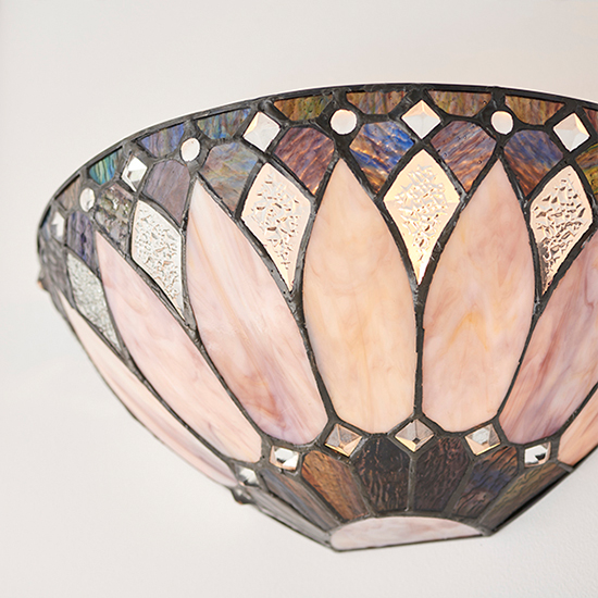 Brooklyn Tiffany Glass Wall Light In Dark Bronze
