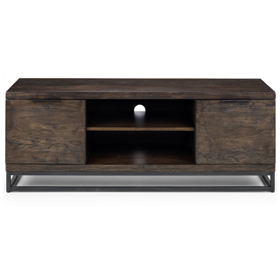 Barras Wooden TV Stand With 2 Doors In Dark Oak