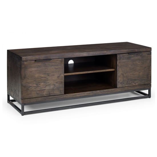 Photo of Barras wooden tv stand with 2 doors in dark oak