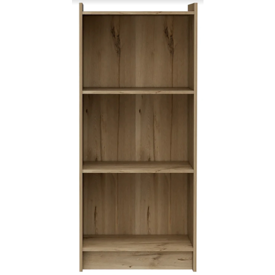 Burley Wooden Bookcase In Bleached Pine With 3 Shelves_3