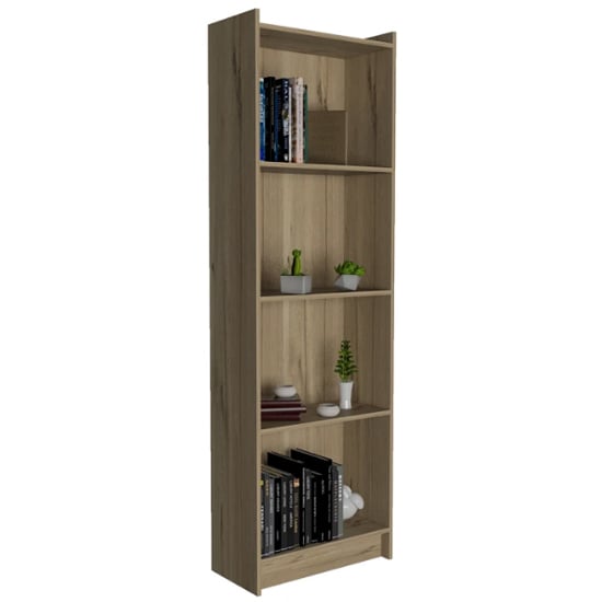 Burley Wooden Bookcase In Bleached Pine With 4 Shelves