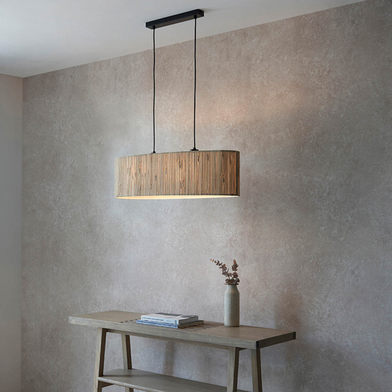 Brooks 2 Lights Linear Ceiling Pendant Light In Natural