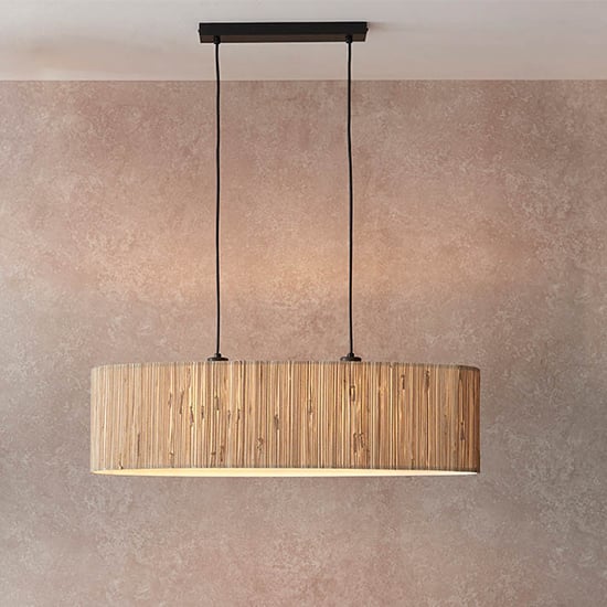 Product photograph of Brooks 2 Lights Linear Ceiling Pendant Light In Natural from Furniture in Fashion