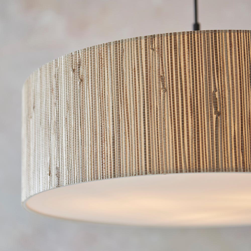 Brooks 3 Lights Drum Shade Pendant Light In Natural