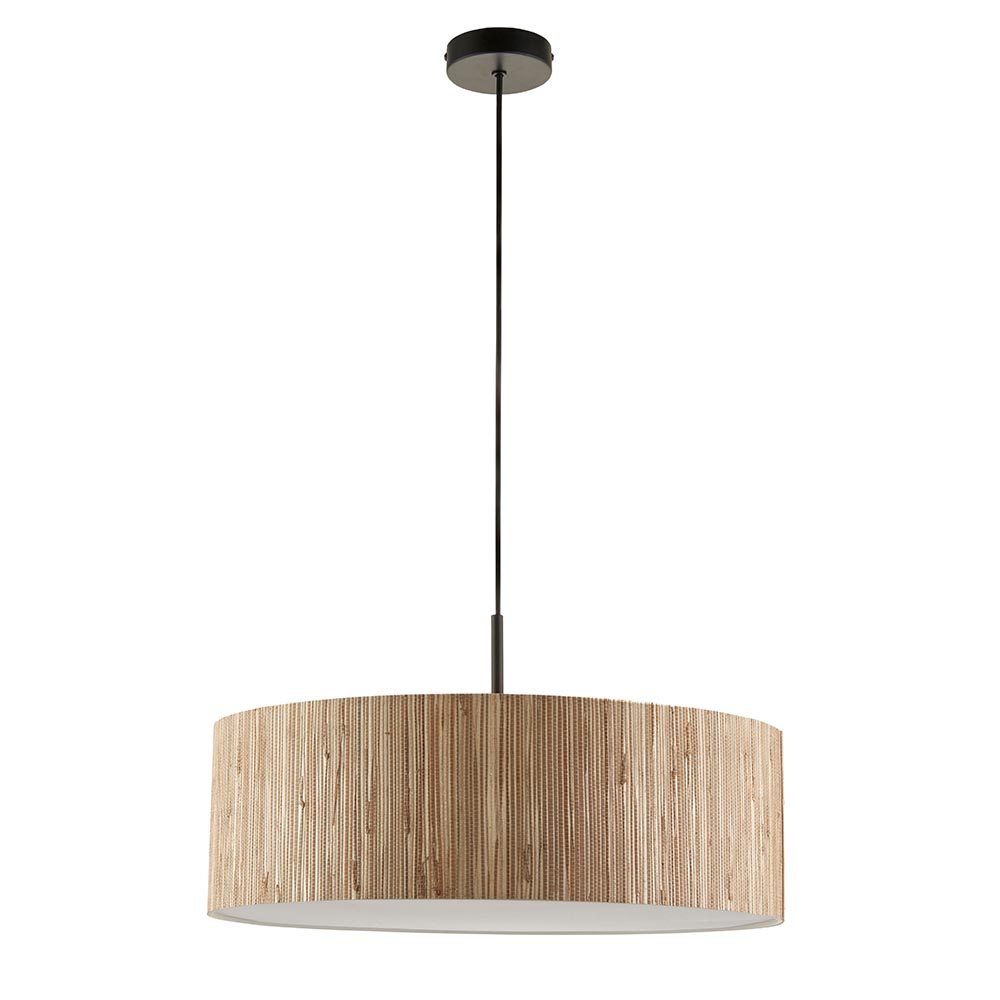 Brooks 3 Lights Drum Shade Pendant Light In Natural