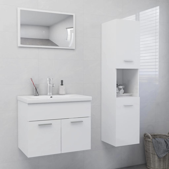 Brooks High Gloss Bathroom Furniture Set In White