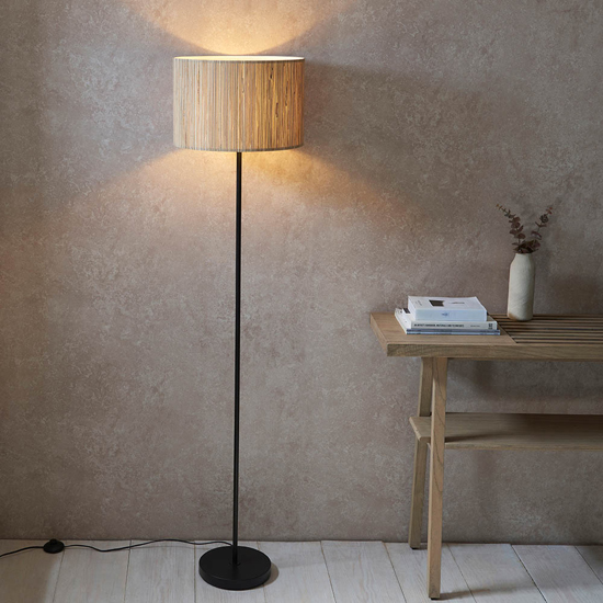 Brooks Seagrass Drum Shade Floor Lamp In Natural