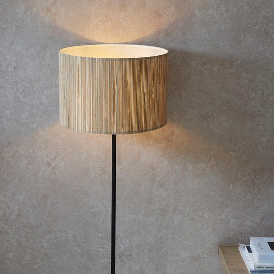Brooks Seagrass Drum Shade Floor Lamp In Natural