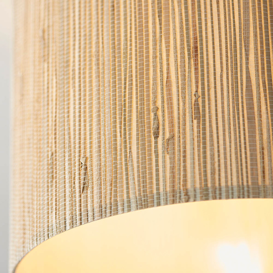 Brooks Semi Flush Seagrass Drum Shade Ceiling Light In Natural