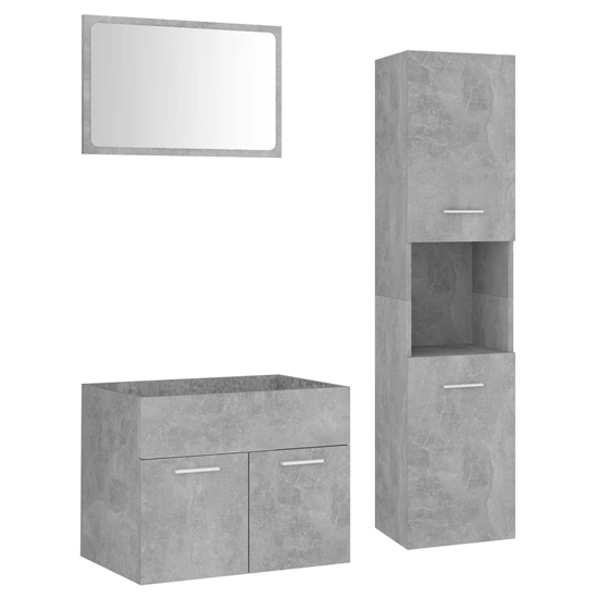 Brooks Wooden Bathroom Furniture Set In Concrete Effect_2