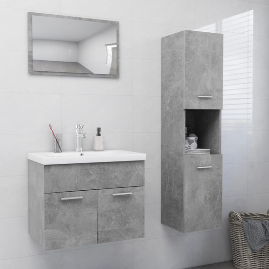 Brooks Wooden Bathroom Furniture Set In Concrete Effect