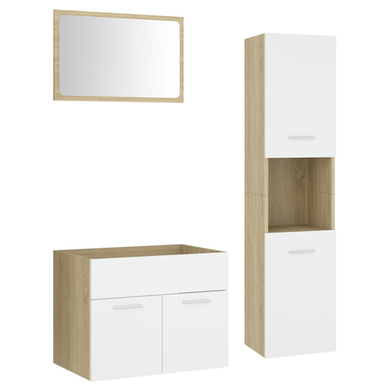 Brooks Wooden Bathroom Furniture Set In White And Sonoma Oak_2