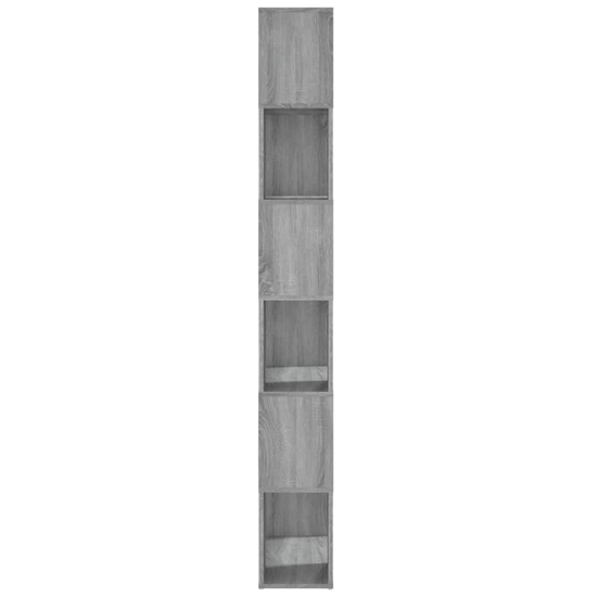 Brooks Wooden Bookcase With 6 Compartments In Grey Sonoma Oak