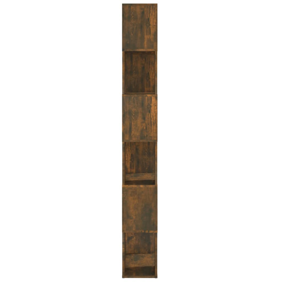Brooks Wooden Bookcase With 6 Compartments In Smoked Oak