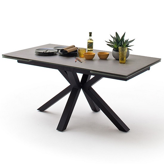 Brooky Glass Extendable Dining Table In Anthracite Metal Frame_2