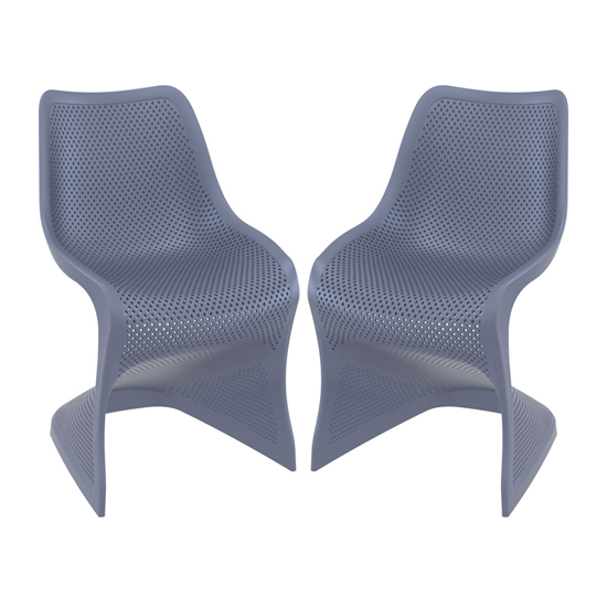 Read more about Brora outdoor dark grey stackable dining chairs in pair