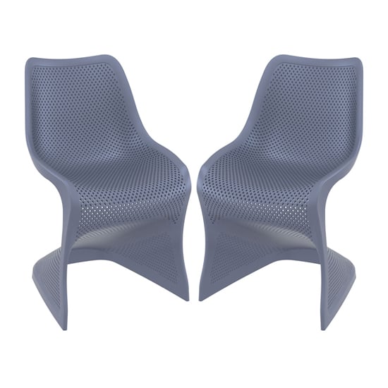 Read more about Brora outdoor dark grey stackable dining chairs in pair