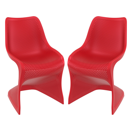 Read more about Brora outdoor red stackable dining chairs in pair
