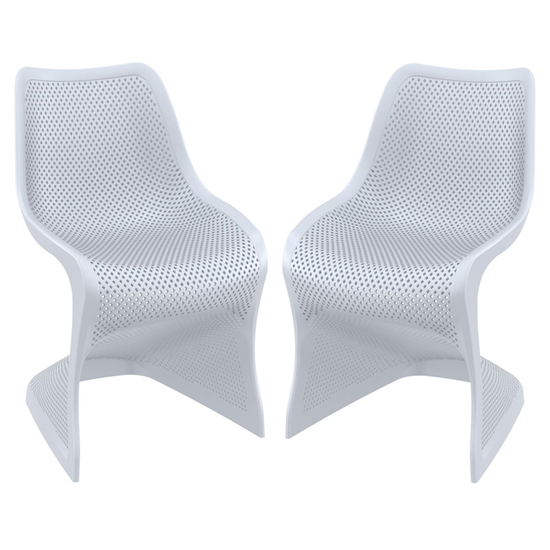 Read more about Brora outdoor silver grey stackable dining chairs in pair