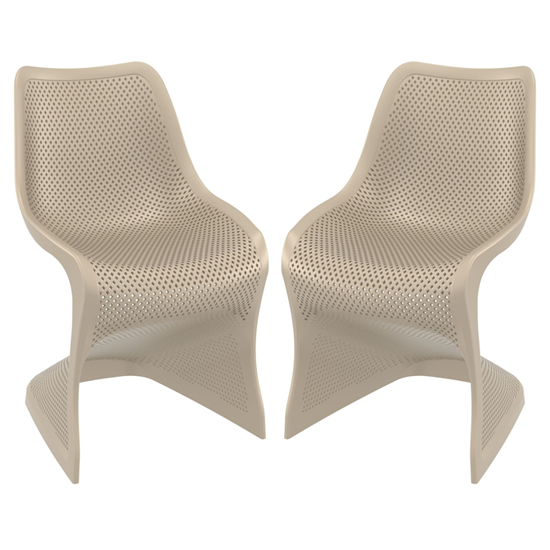 Read more about Brora outdoor taupe stackable dining chairs in pair