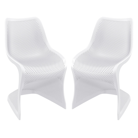 Read more about Brora outdoor white stackable dining chairs in pair