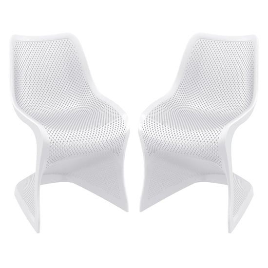 Read more about Brora outdoor white stackable dining chairs in pair