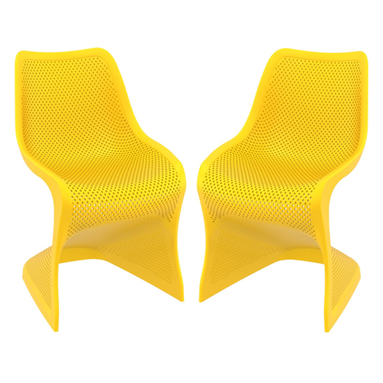 Read more about Brora outdoor yellow stackable dining chairs in pair