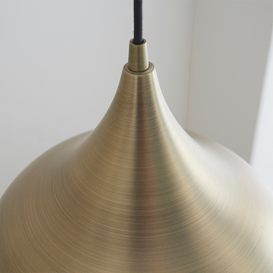 Brosnan Pendant Light In Matt Antique Brass And White