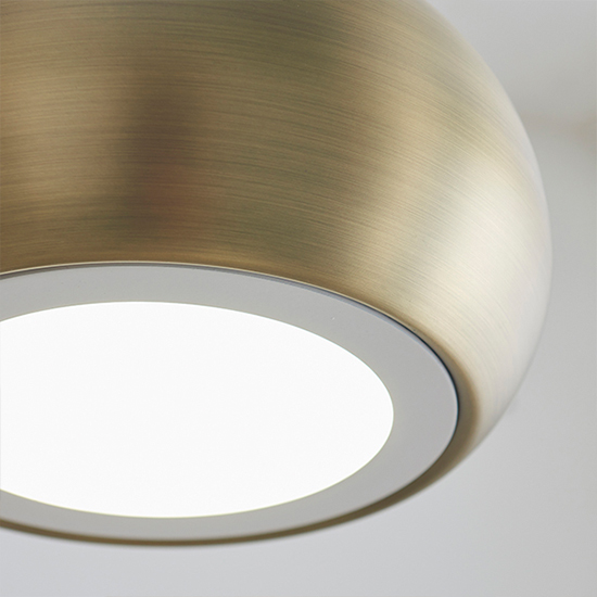 Brosnan Pendant Light In Matt Antique Brass And White