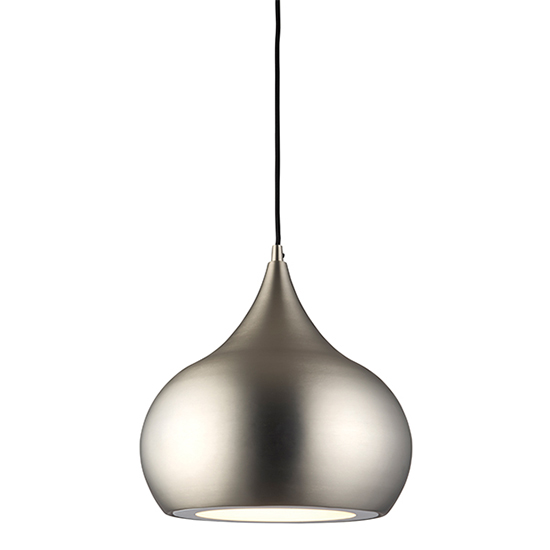 Photo of Brosnan pendant light in matt nickel and white