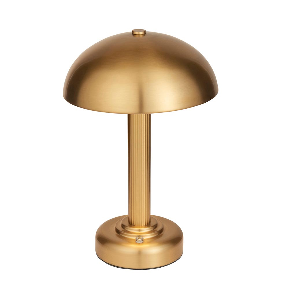 Brossard Metal Rechargeable Round Table Lamp In Brass