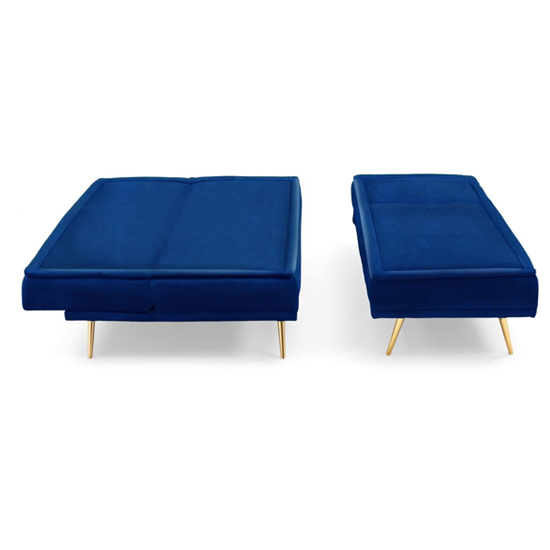Brossard Velvet 3 Seater Chaise Corner Sofa Bed In Blue_8