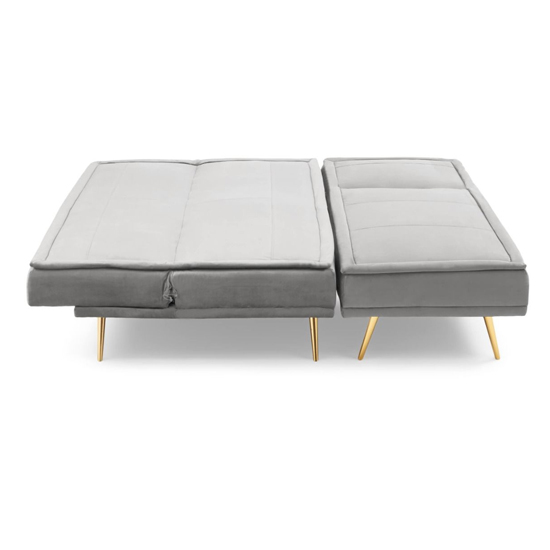 Brossard Velvet 3 Seater Chaise Corner Sofa Bed In Grey_6