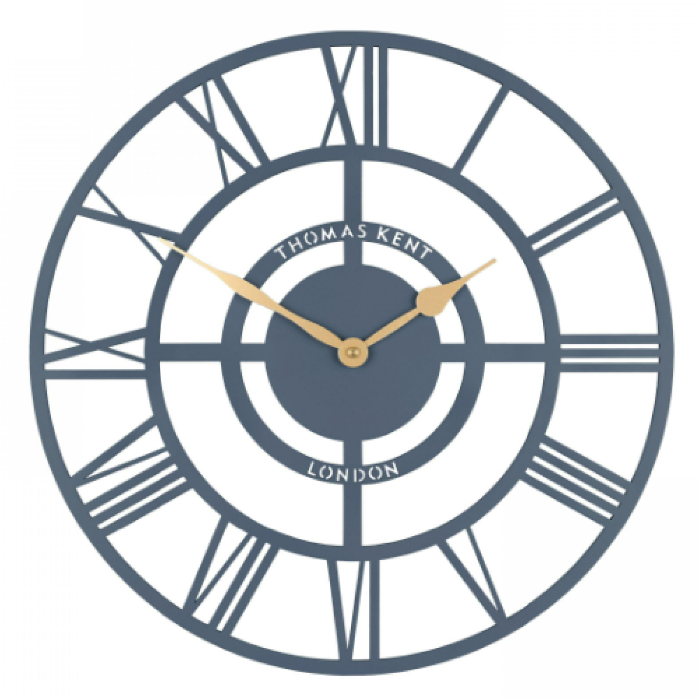 Brossard Wooden Round Wall Clock In Deep Sea