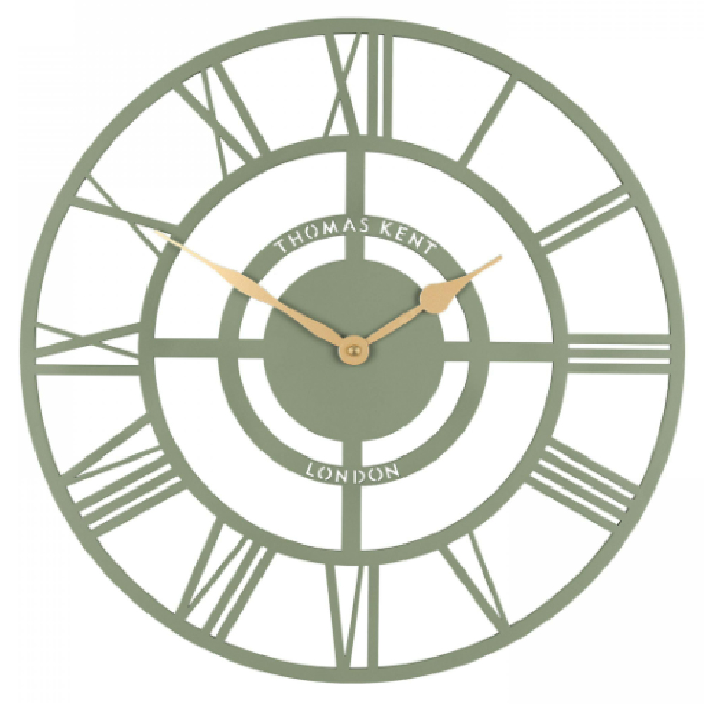 Brossard Wooden Round Wall Clock In Olive
