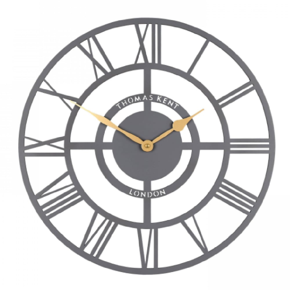 Brossard Wooden Round Wall Clock In Slate