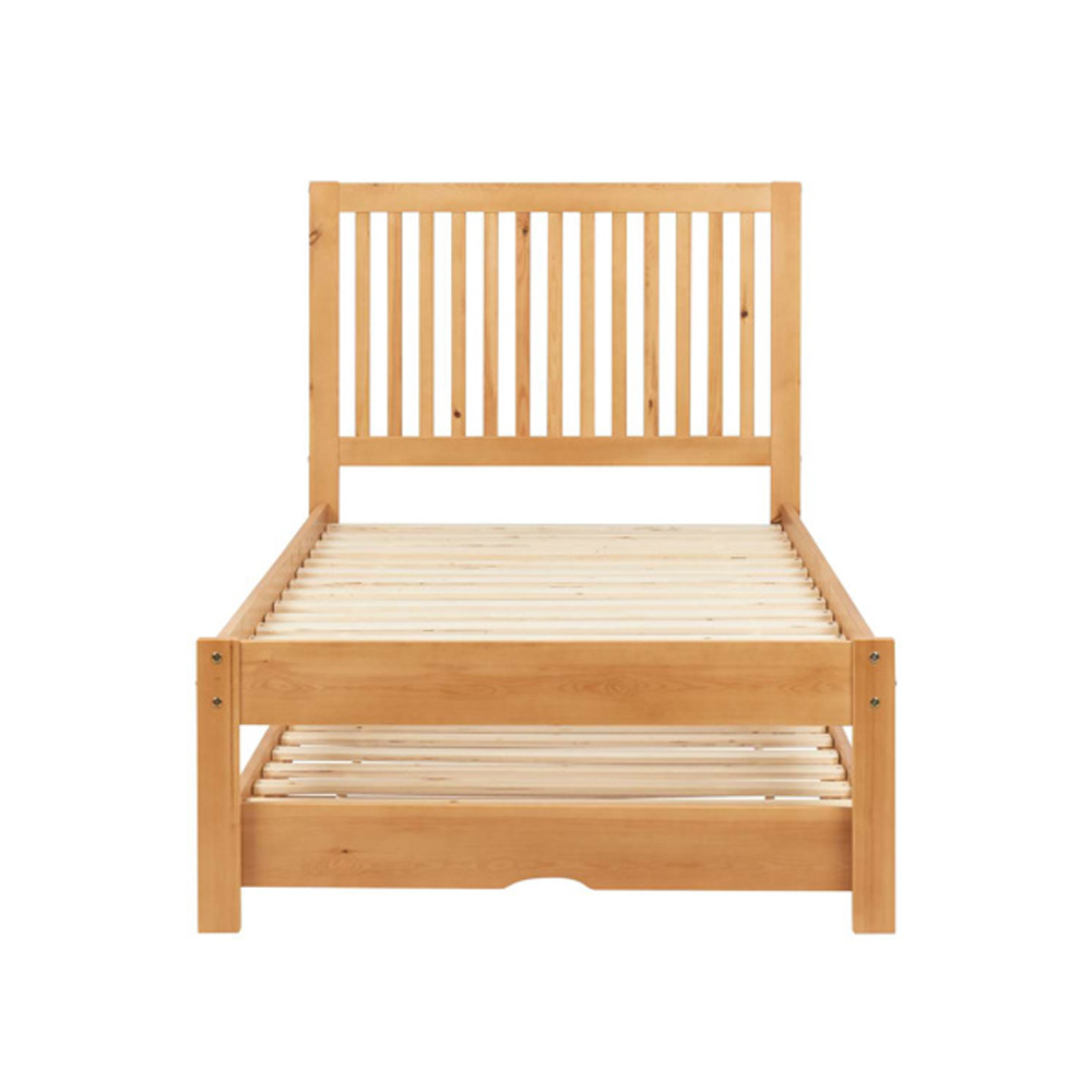 Broxton Wooden Single Bed With Guest Bed In Honey Pine