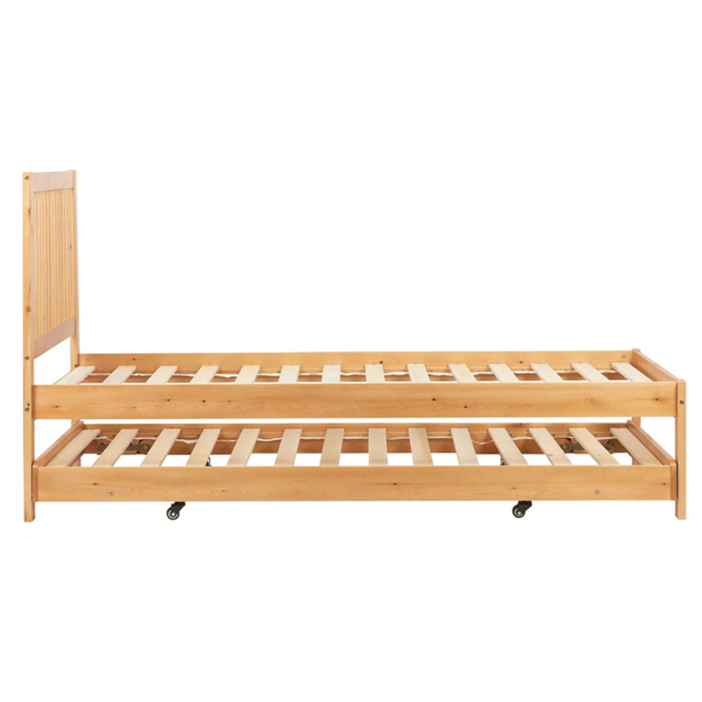 Broxton Wooden Single Bed With Guest Bed In Honey Pine