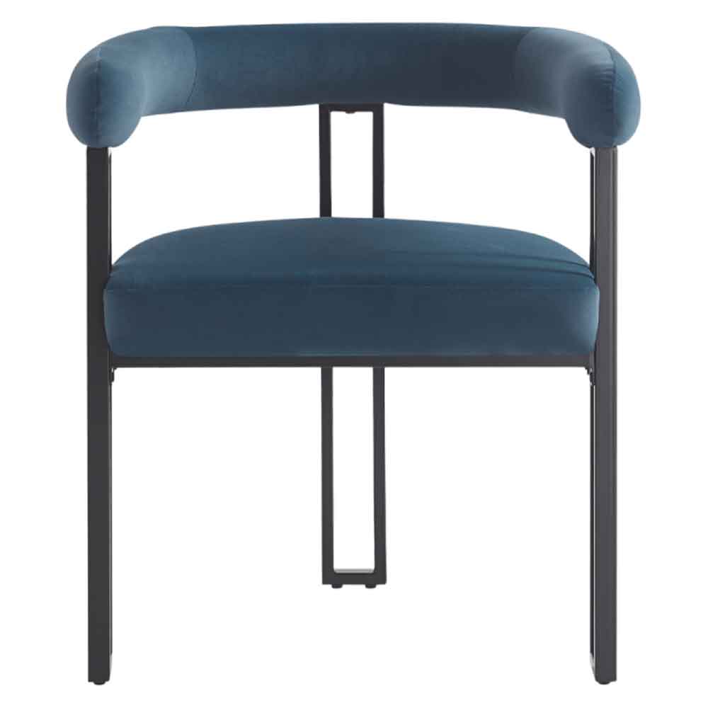 Bruges Valvet Dining Chair In Pair - Blue