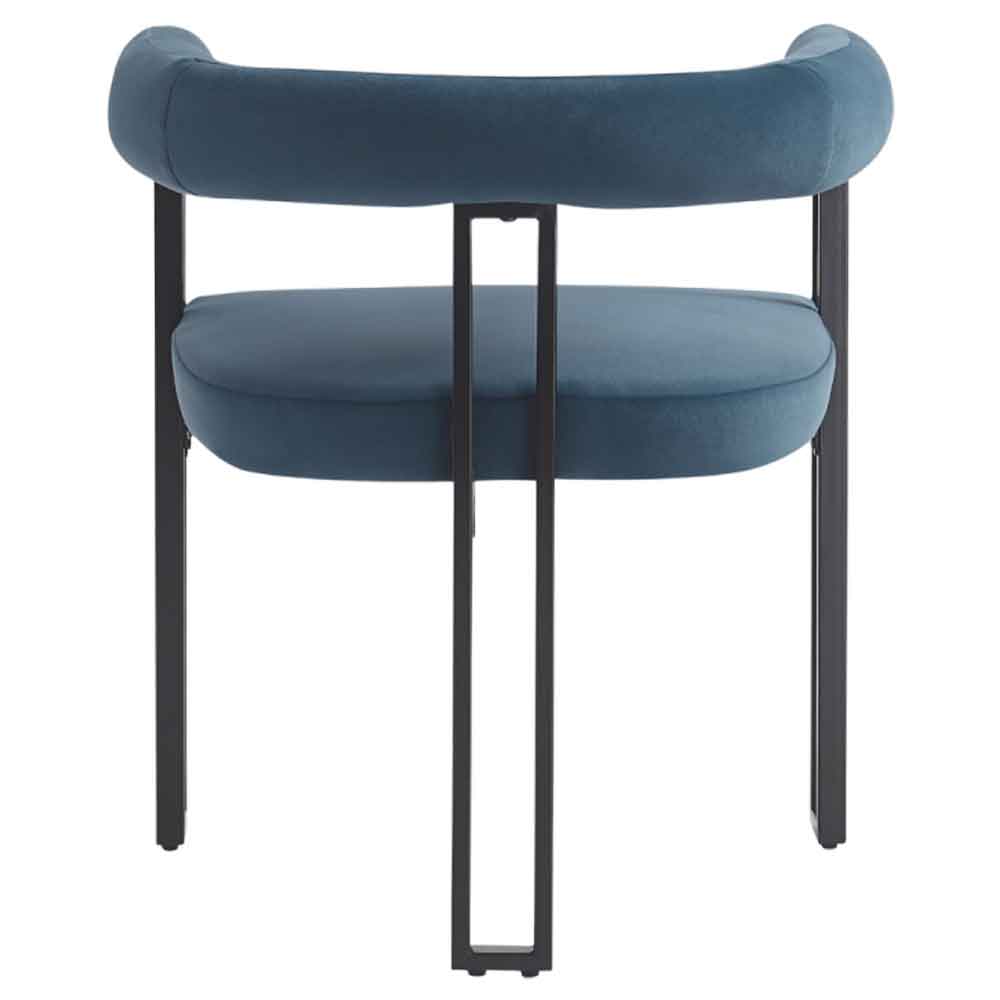 Bruges Valvet Dining Chair In Pair - Blue