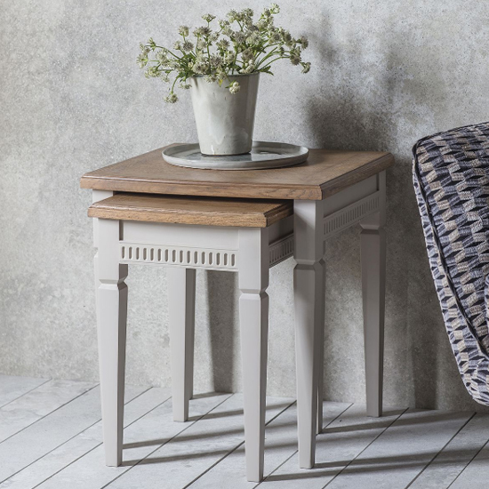 Read more about Brunet wooden nest of 2 tables in taupe