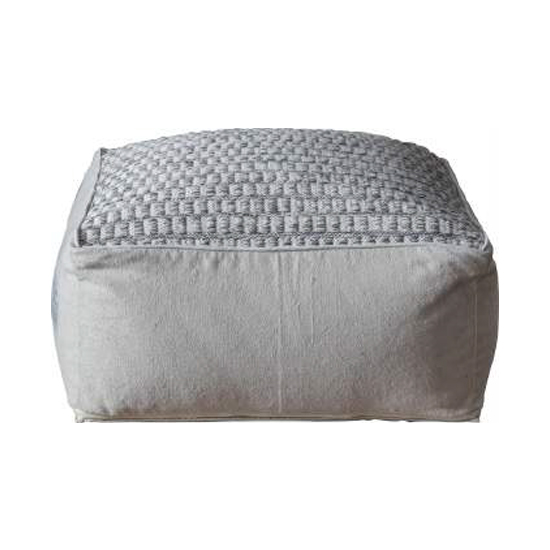 Bruno Fabric Upholstered Pouffe In Grey_2