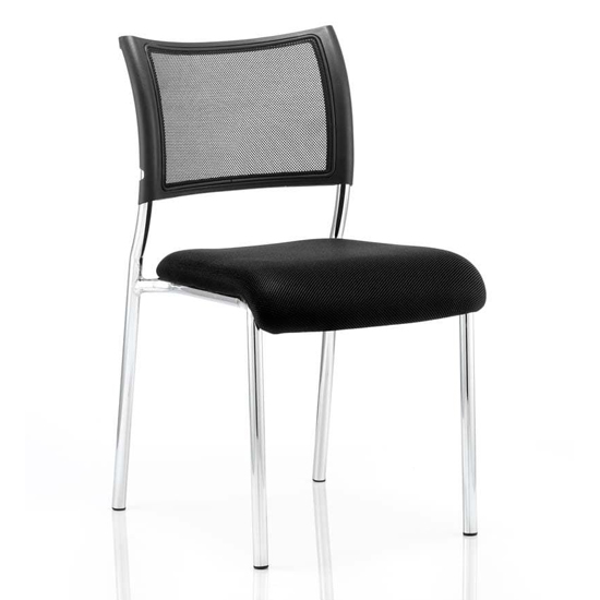 Photo of Brunswick chrome frame office visitor chair in black no arms