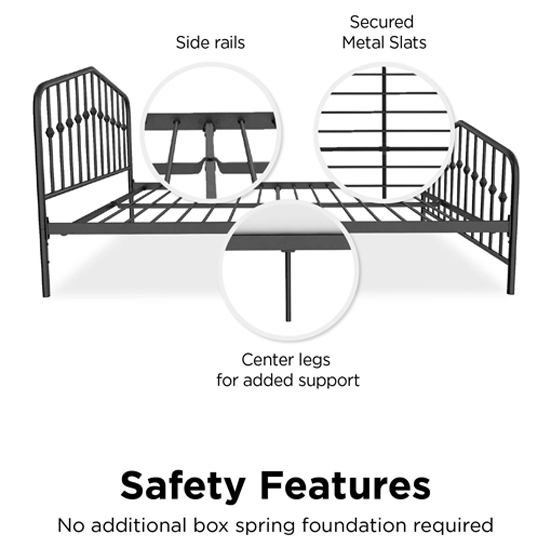 Brunswick Metal King Size Bed In Black