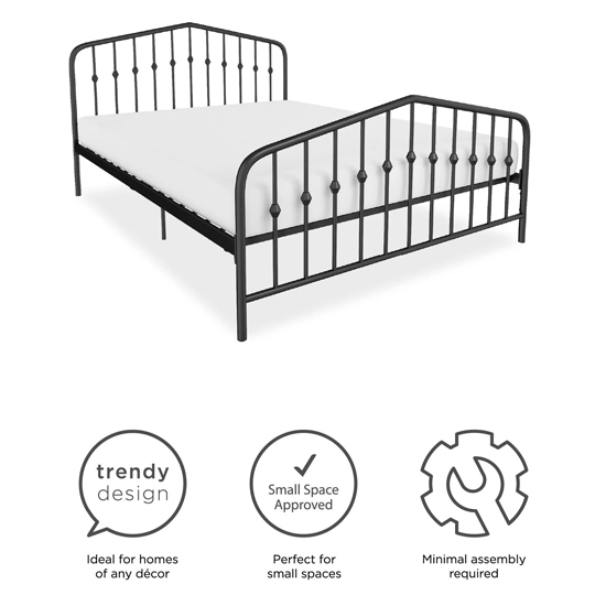 Brunswick Metal King Size Bed In Black