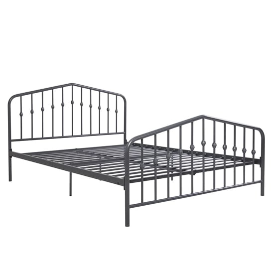 Brunswick Metal King Size Bed In Grey
