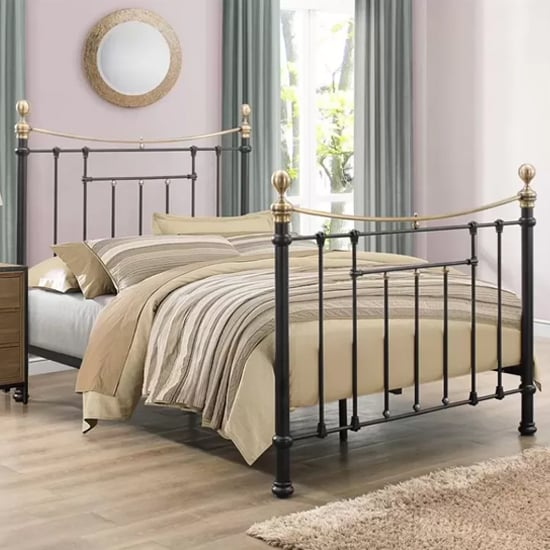 Product photograph of Brunt Metal Double Bed In Black from Furniture in Fashion